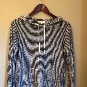 Striped Crochet Hooded Sweater